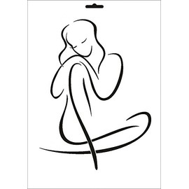 UMR-Design W-024 Face Wall / Textile Stencil Size A5