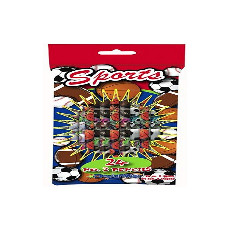 DesignWay Sports Pencils, 24-Pack