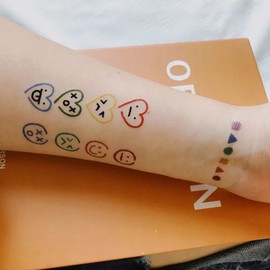 Tattoo sticker mask decoration deco 1 piece - 3 tattoo stickers - smile / 타투 스티커 마스크 꾸미기 데코 판박이 1장 - 3타투스티커-스마일