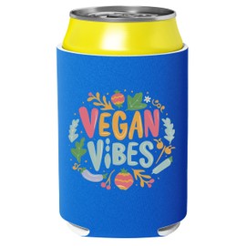 Hippowarehouse Vegan Vibes Gift for Him Her Daughter Son Dad Mum Can Cooler Sleeve Bottle Can