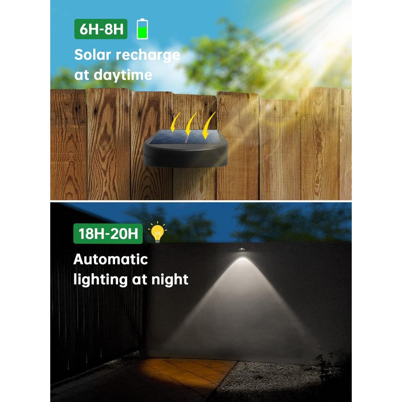 Mrzxy Solar Wall Lights Outdoor Bright Sconce Waterproof LED for