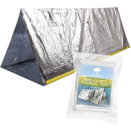 Bramble - Emergency tent for 2 people made of heat-insulating aluminium foil (240 x 150 x 90 cm) with nylon rope (540 cm) - outdoor, camping, hiking
