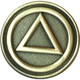 RecoveryChip AA Logo Circle Triangle Lapel Pin Alcoholics Anonymous Sobriety Badge