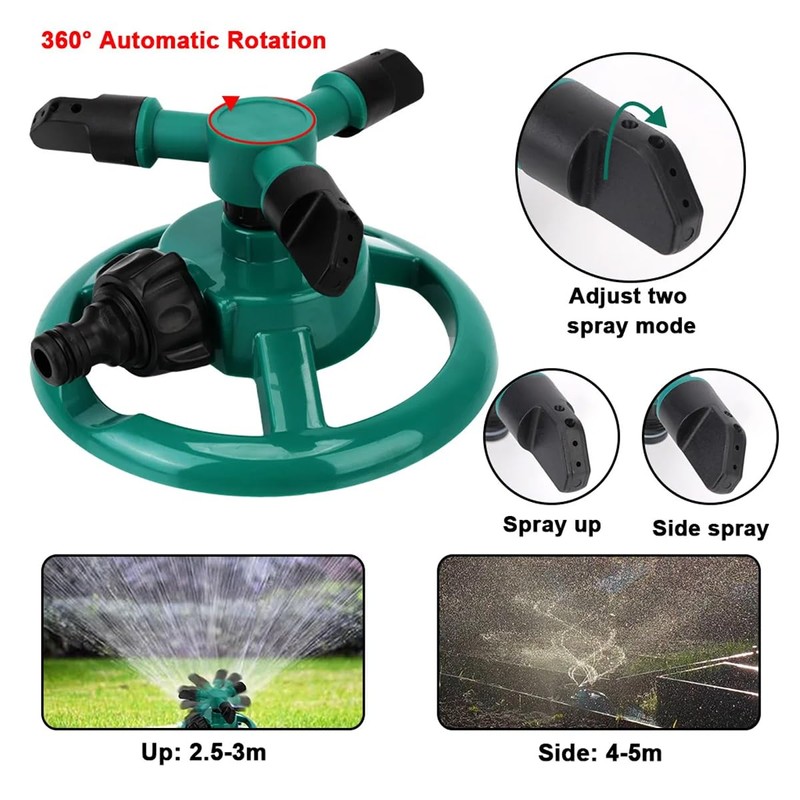 AIMALL 360° Auto Yard Garden Sprinkler – Rotary Nozzle Watering
