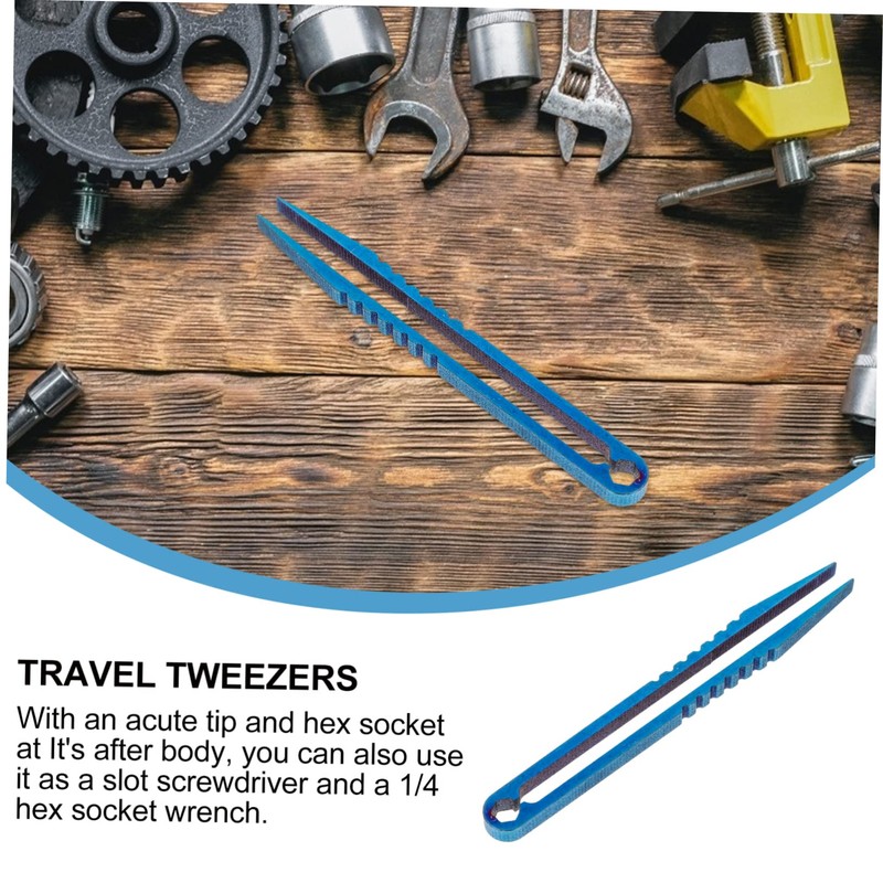 BIUDECO 3pcs Outdoor Titanium Tweezers Survival Camping Tool Mini Clip