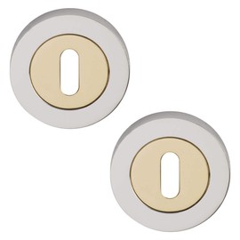 Excel Hardware Orbit Designer Keyhole Escutcheon Set - Polished Brass / Chrome