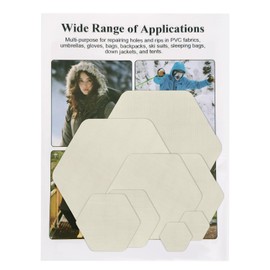 8Pcs Down Jacket Repair Patches, Easy to Use, Pre-Cut, Self-Adhesive, Waterproof, Tear-Resistant Nylon Fabric Patch for Jacket and Garment Patch (Off-White)
