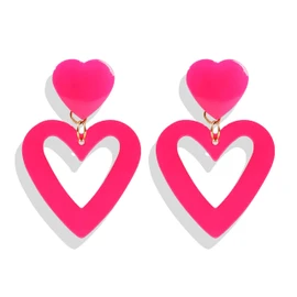 Valentines Day Earrings Gifts for Her Valentines Day Shirts Outfit Women Red Love Heart Earrings Hot Pink Valentines Earrings Valentines Day Jewelry Gifts