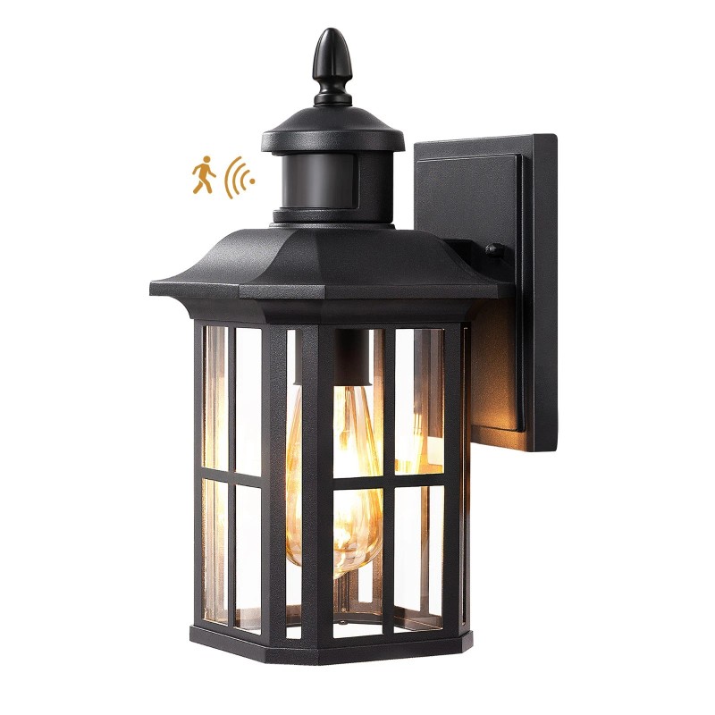 EDISHINE Outdoor Motion Sensor Porch Light Dusk to Dawn Wall