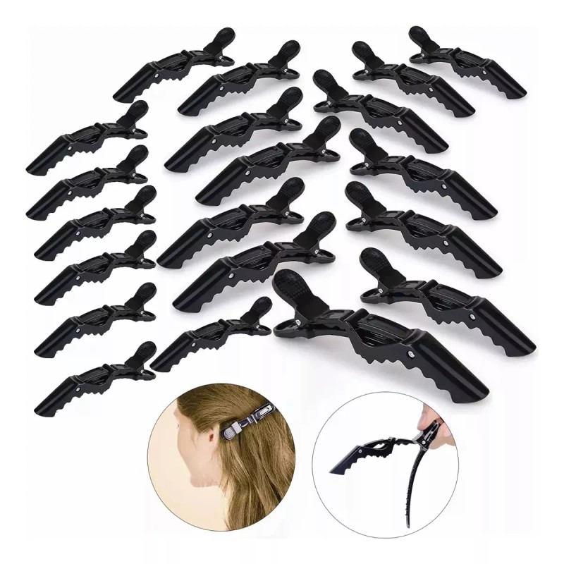 INDUSTRIAL 24 Pcs Cocodrilo Antideslizantes Pinzas Para Cabello Fijas
