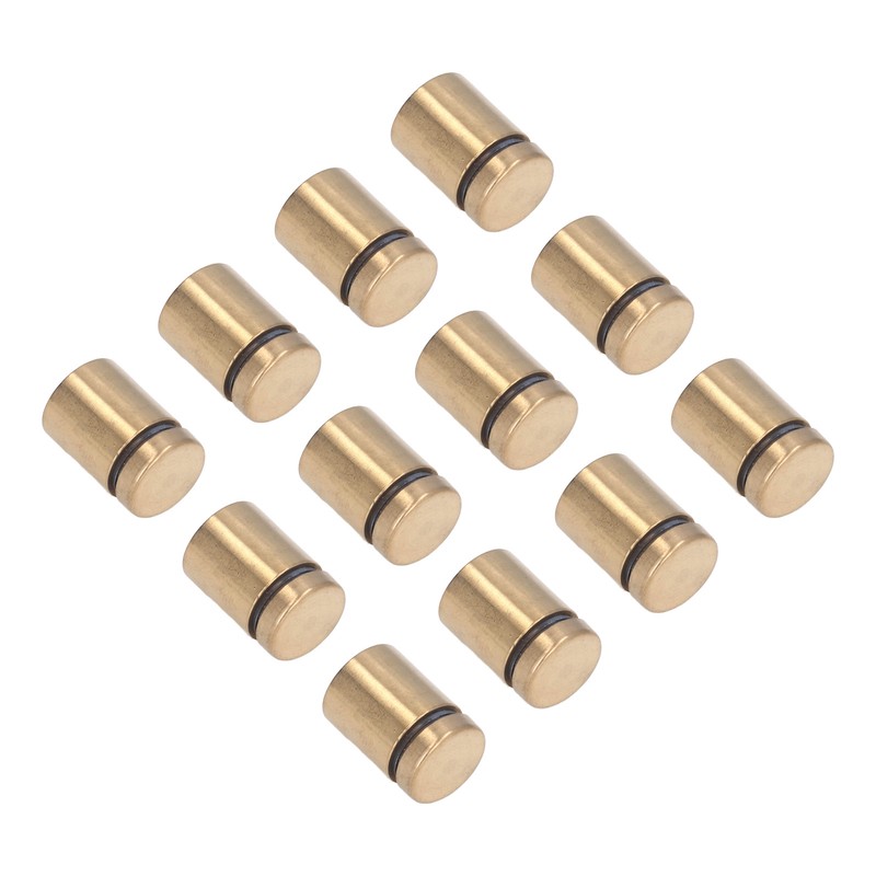 12Pcs Advertising Nail Stainless Steel Electroplated Brushed Gold Sign Holder