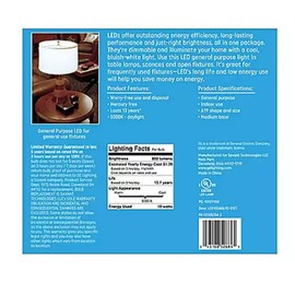 GE Daylight LED 60W Equivalent General Purpose A19 Light Bulbs (12 Pack)