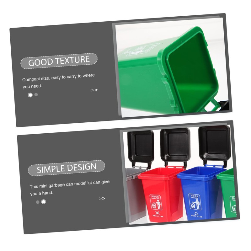 KOMBIUDA Educational Garbage Can for Trash Sorting Thickened Desktop Model