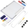 White Board For Door:16x12in Dry Erase Board Adjustable 5Heights Metal