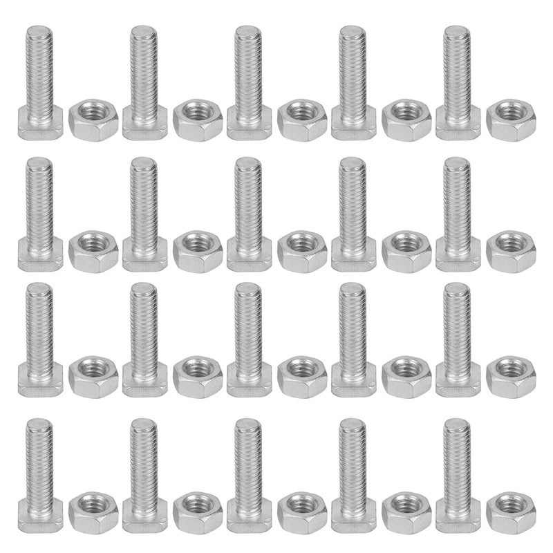 20 Set 22mm M6x22 Bolts and M6 Nut Aluminium Nuts