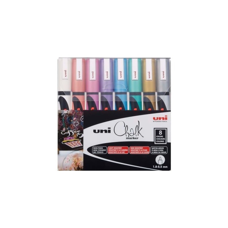 Uni-Ball 186209 Window and Chalk Marker with Bullet Tip, PWE-5M,