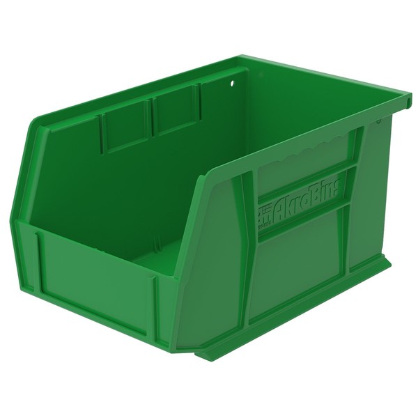 Akro-Mils 30237 AkroBins Plastic Hanging Stackable Storage Organizer Bin, 9-Inch x 6-Inch x 5-Inch, Green, 12-Pack