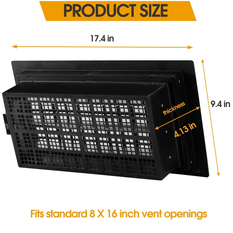 8" x 16" Automatic Foundation Vent for Ventilating Crawl Space