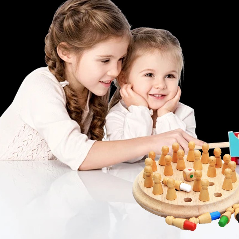 Wooden Memory Chess Game Logic Thinking Training Color Matching Stick