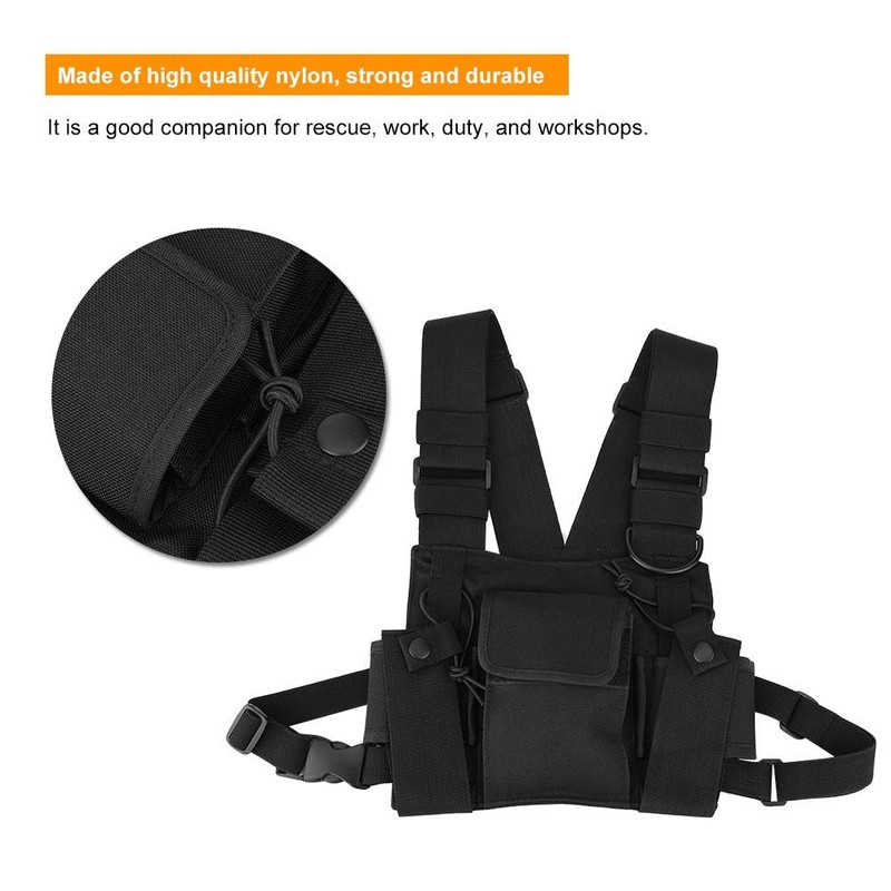 Wendry Walkie-Talkie Chest Pack, Nylon Walkie-Talkie Chest Bag Universal Hands-