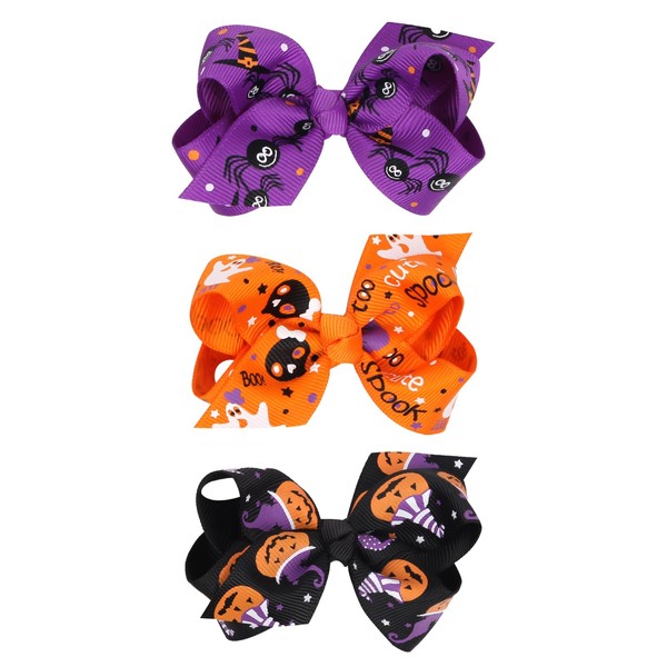 Halloween Hair Clips Toddler Barrettes Baby Girl Bows Alligator Hair