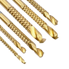 Treki 6 Pieces 3-8 mm Milling Drill Bit for Drill, Wood Cutter, Spiral Drill Set, Milling Drill Bit Set, Wood Spiral Drill Bit for Cordless Screwdrivers for Milling Cutting Grooves Long Hole of Wood