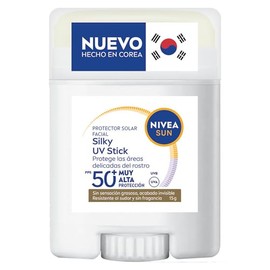 Silky UV Stick NIVEA SUN Protector Solar Facial en Barra FPS50+ Acabado invisible 15g