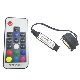 Vrabocry DC12V RGB Controller Mini RF17 Button Remote Control Wireless Large 4-Pin RGB Controller for PC Computer Case ARGB 5050 LED Strip Lighting