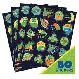 Eureka Dinosaur Dinosaur Breath Scented Stickers, Pack of 80