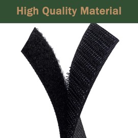 1 Inch Wide Hook and Loop Tape, Heavy Duty Adhesive, Excellent Grip, Nylon Self-Adhesive Fastener Strips for Fixing and Hanging, Home, School, Office Use (Black, 15 Feet)