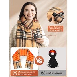NDEOSO Heated Scarf for Women/Men with 5500mAh Battery, Heated Scarf Rechargeable, Up to 8 Hours of Warmth Heater for Winter