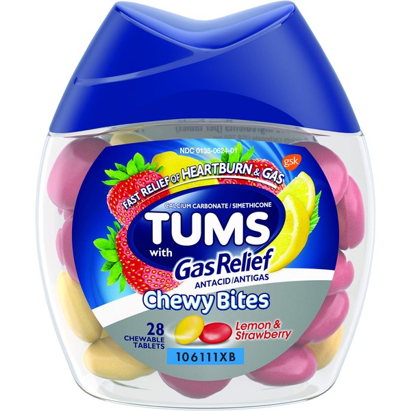 Tums, Chewy Bites + Gas Relief, 28 Count (Pack of 2)