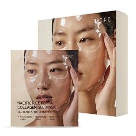 NACIFIC NACIFIC Rice Pepta Collagen Gel Facial Mask (Rice Peptide) 4EA Set | Overnight Hydrogel Care for All Skin Types, Hydrating, Firming, Elasticity, Pore Minimizing, Glass Glow Skin | Korean Beauty