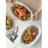 YHOSSEUN Large Serving Bowl with Handles, 1.5 Quarts Oval Serving