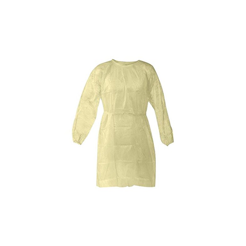 Extra Large Disposable Isolation Gowns, 50 per Case (Yellow)