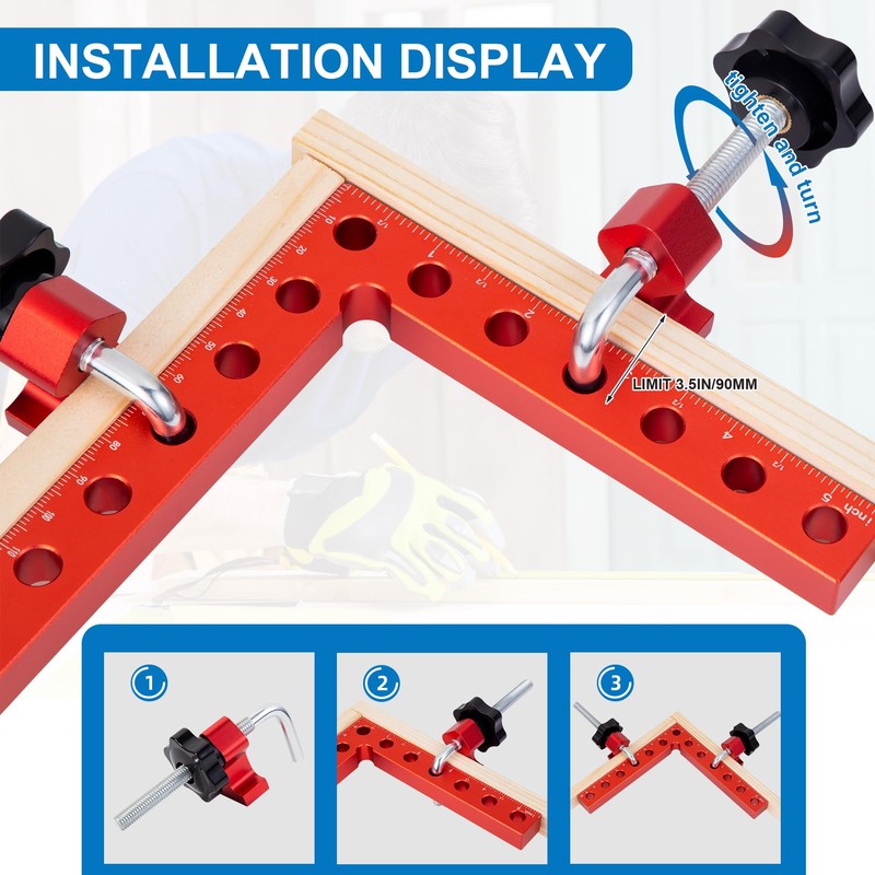 Corner Clamp for Woodworking, 90 Degree Clamp, Precision Right Angle