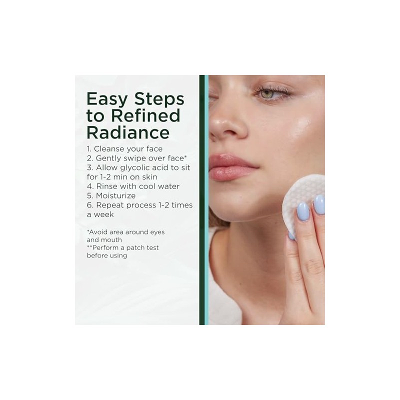 18% Glycolic Acid Exfoliating Pads for Brightening Skin