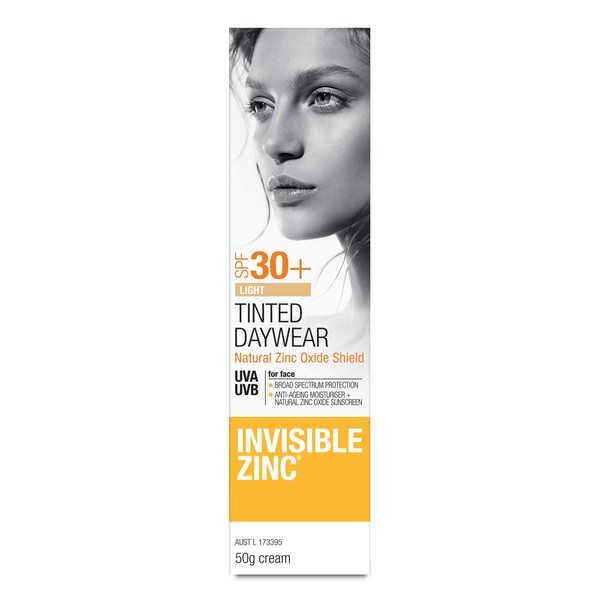 Invisible Zinc Light Tinted Daywear SPF 50+ - Daily Moisturizer With Sun Protection & Sheer Foundation To Nourish & Prevent Appearance Of Premature Aging Caused By Harmful UV Rays - 50g