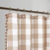 VOILYBIRD Tan and White Buffalo Plaid Boho Shower Curtain for