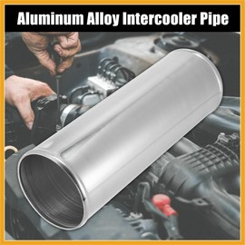 Partuto OD 4" 102mm Length 12" 300mm Aluminum Alloy Tube Intercooler Pipe Straight Air Intake Tube Silver Tone for Car Replacement