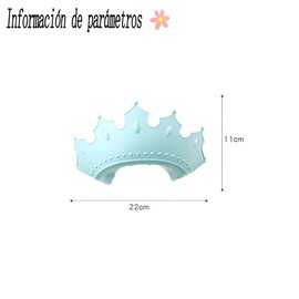 WADY Gorro de Ducha para bebé, Gorro de Ducha para Niños, Gorro de champú en Forma de Corona, Suave y Ajustable, protección de baño para bebés, Gorro de protección de Seguridad (Azul)