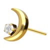 PIERCINGLINE Titanium Attachment with Push Pin Moon and Crystal without