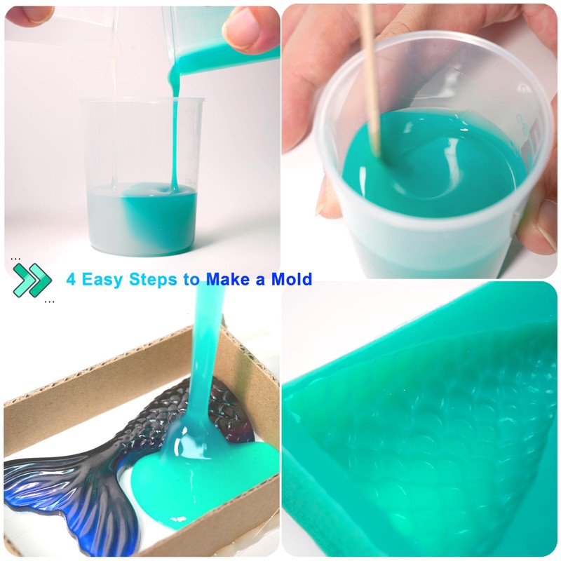 BBDINO Silicone Mold Making Kit, Super Elastic Liquid Silicone for