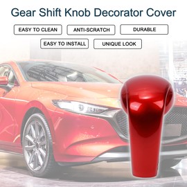 TUCKBOLD Gear Shift Knob Decor Cover For Mazda CX-5 17-23 For Mazda 3 14-19 For Mazda 6 15-22 Console Interior Trim Sticker Styling Decor Red 1 Piece