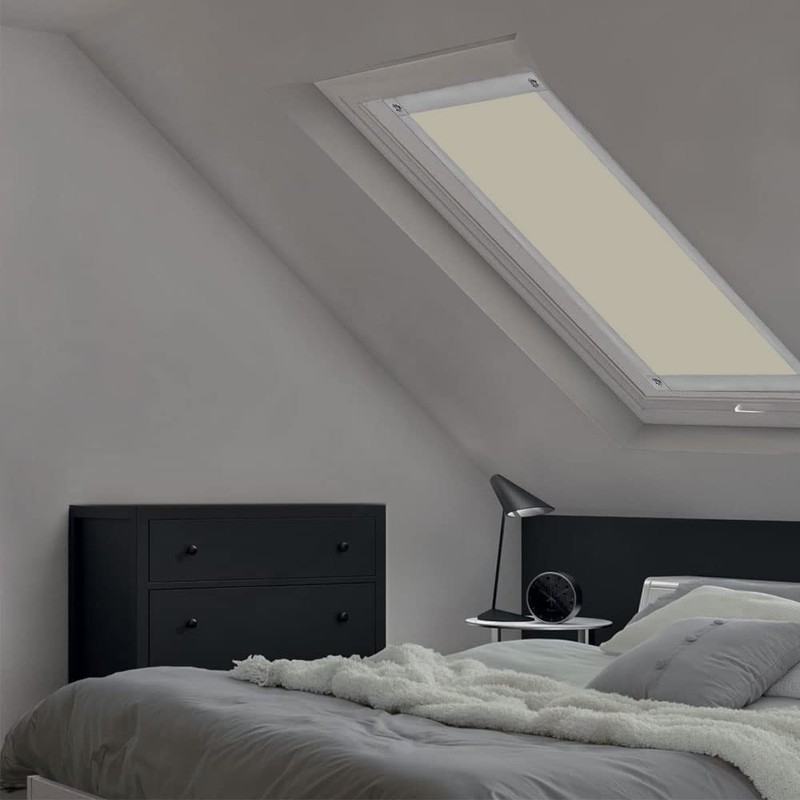 Eurohome 100% Blackout Roof Window Roller Blind No Drilling Sun