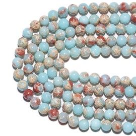 abalorio de piedras preciosas naturales de 6 mm, abalorio de jaspe azul cielo, abalorio redondas pulidas y lisas para hacer pulseras, joyas y abalorio sueltas de 15 pulgadas