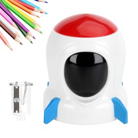 Rocket-Shaped Electric Pencil Sharpener, Battery Operated, Fits 5-8mm Pencils, Fun & Portable Sharpener for School, Office & Artists