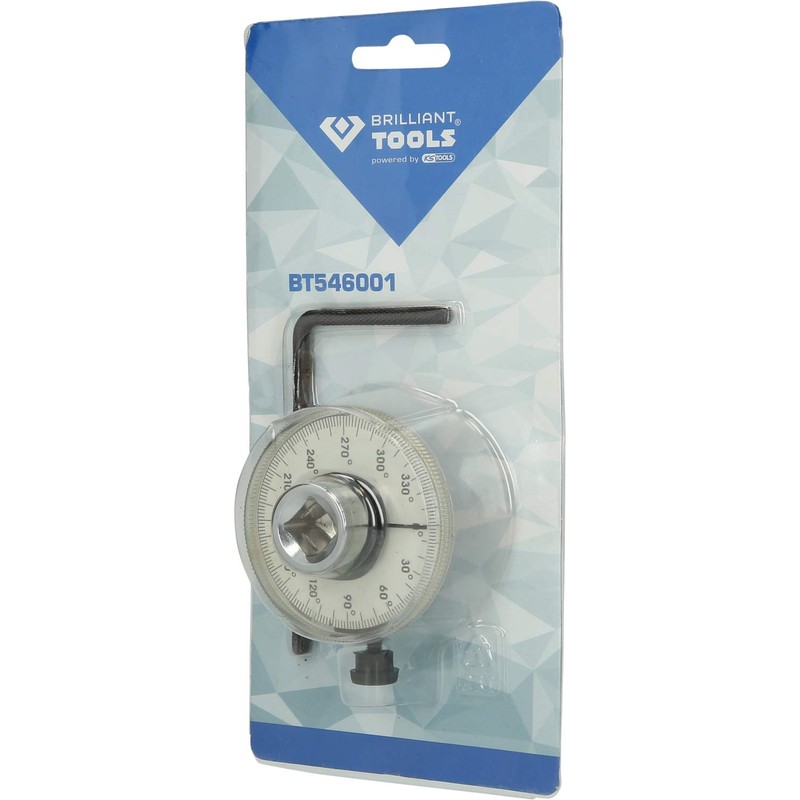 BRILLIANT TOOLS BT546001 Rotary Protractor [Powered by KS Tools], Black/Silver