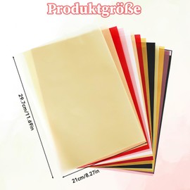 50 Blatt Transparentpapier, Seidenpapier Bunt A4, Transparentpapier Bedruckbar 100g/m², Pauspapier, Pergamentpapier zum Bedrucken, Abpauspapier, Durchsichtiges Papier für Laternen, Verpacken