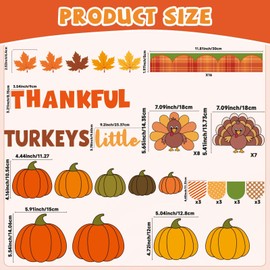 Thanksgiving Turkey Bulletin Board Thankful Little Turkeys Classroom Decoration DIY Photo Crafts Cutouts Fall Turkey Cutouts for School Offices Classroom Decor Back to School Supplies
